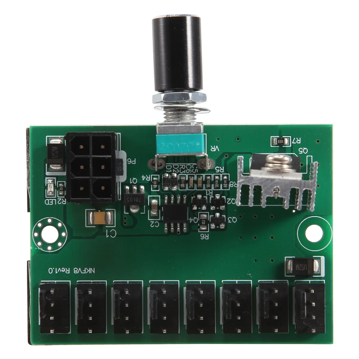 Controlador de velocidad de ventilador de minería de 12V, caja de computadora, Hub de ventilador de 8 canales, PWM, controlador de ventilador violento de alta potencia, regulador