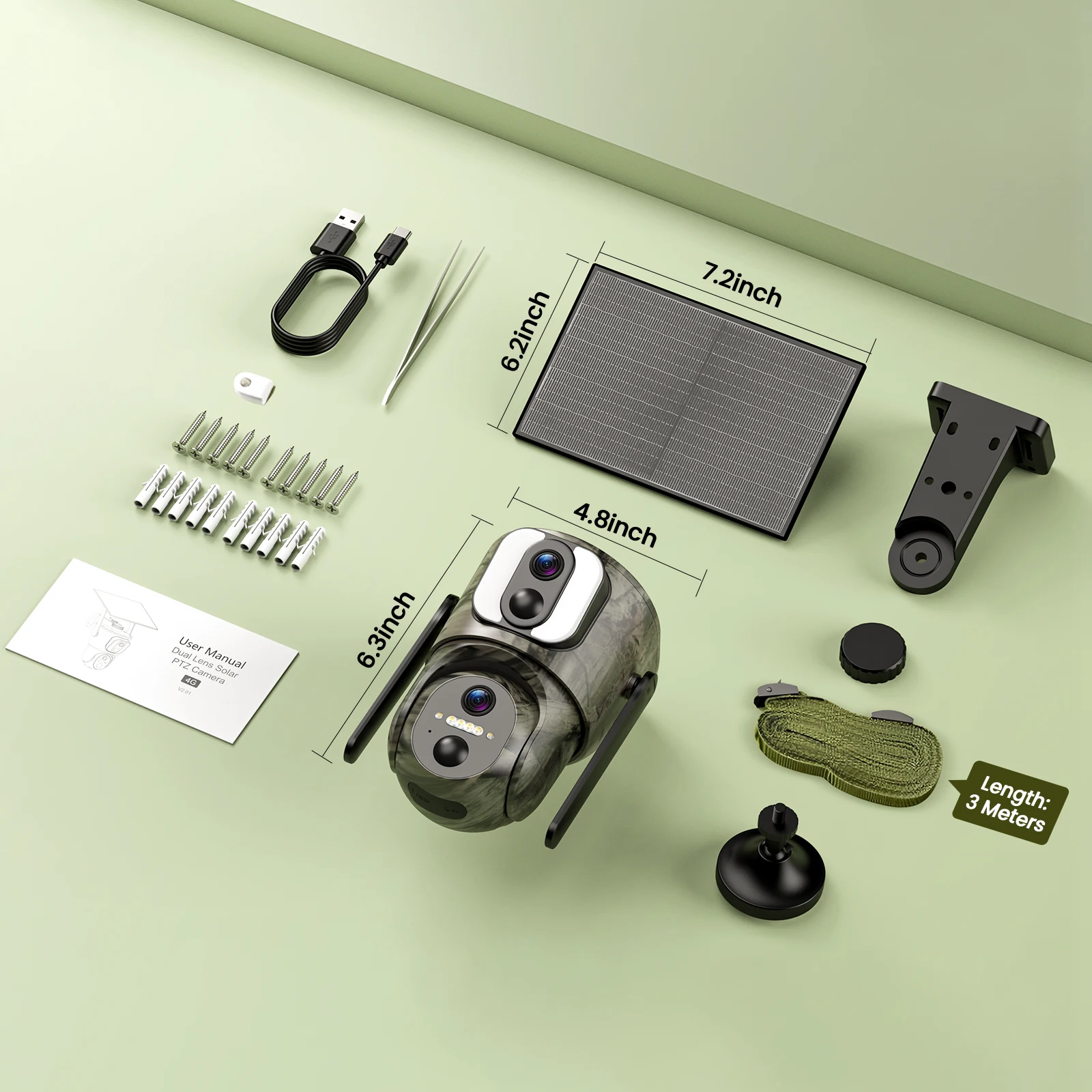 Ubox 2K 4G Solar wifi Camera Outdoor Surveillance IP Camera PIR Human Detection Night Vision Security Protection CCTV Cameras