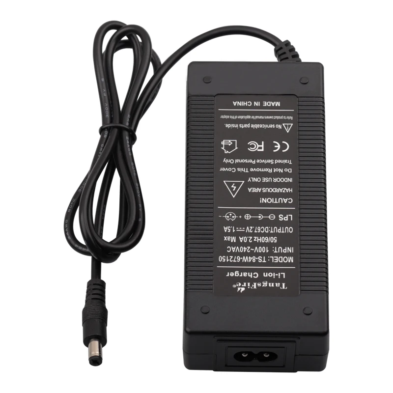 Output 67.2V 1.5A 18650 Li-ion Battery Charger 16Series For 60V Polymer Lithium Battery Charger DC High Quality Connector