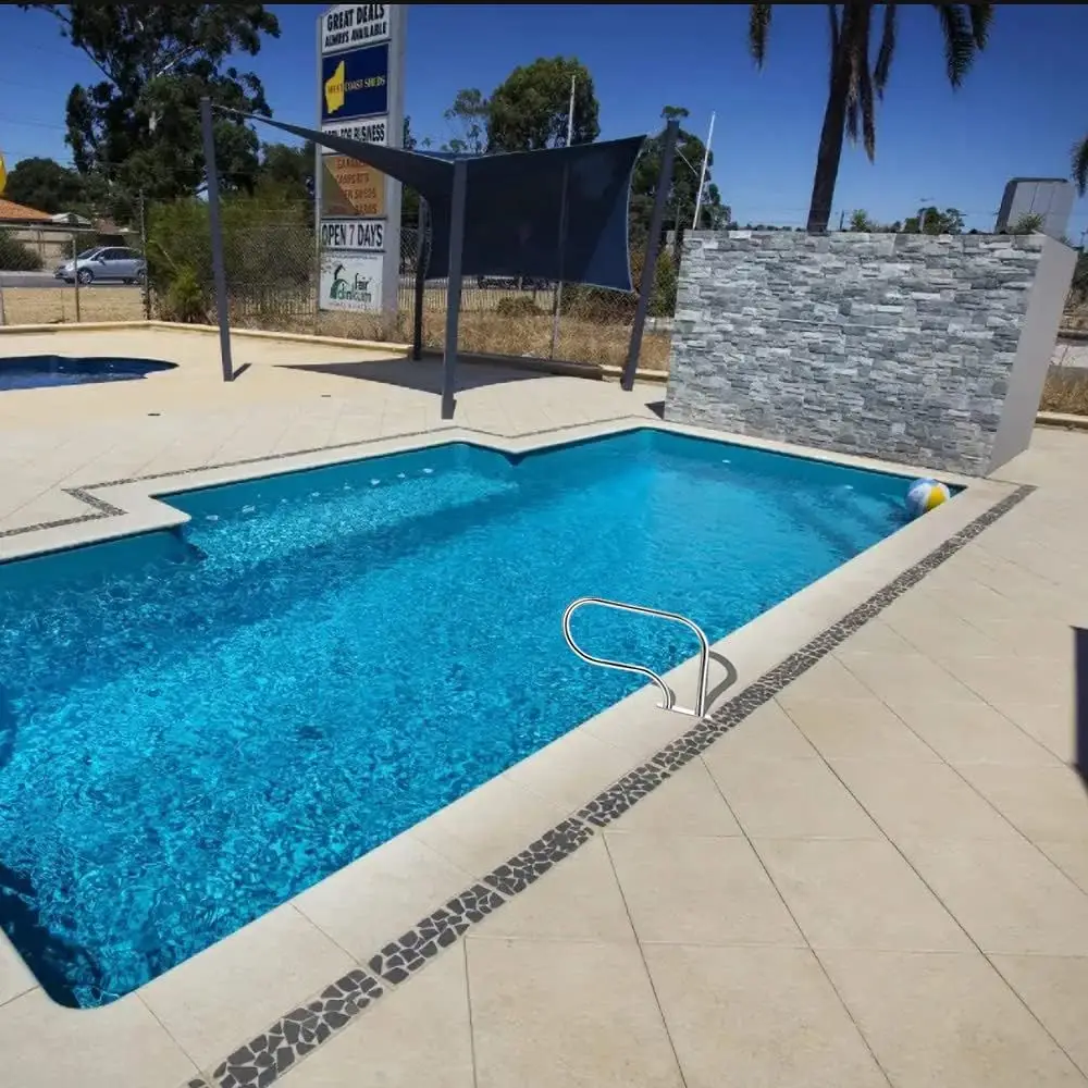 درابزين حمام السباحة من الفولاذ المقاوم للصدأ مع لوحة قاعدة تثبيت سريعة