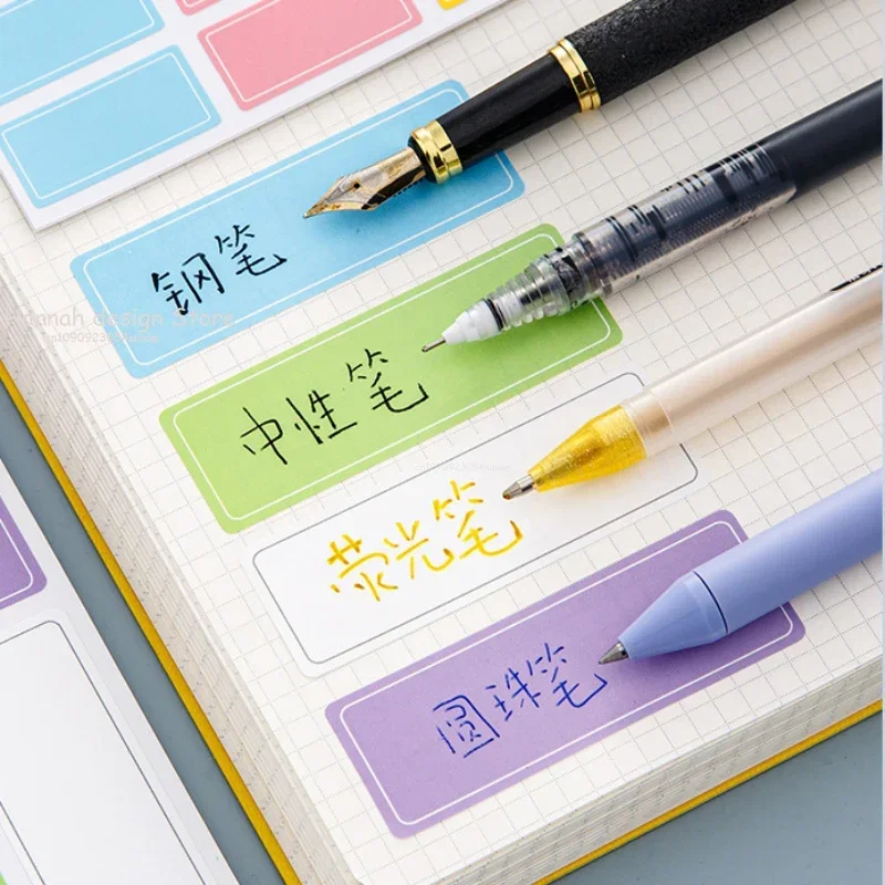 Paper Label Self-adhesive Sticky Writing Sticker Colorful Label for Classification Writable Name Blank Note DIY Notebook