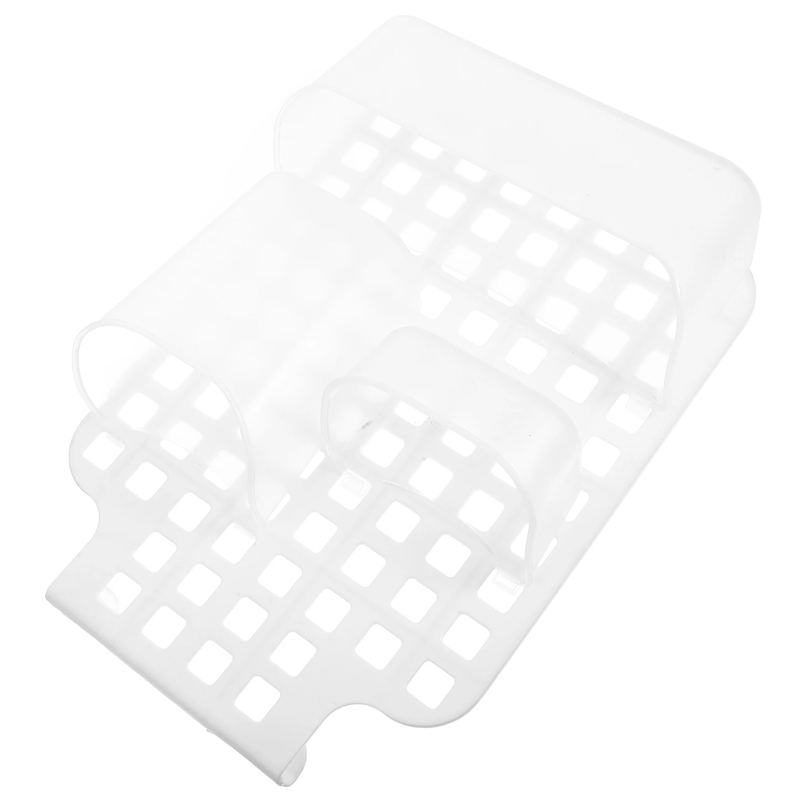 

Drain Storage Basket White PP Bathroom Corner Shelf Double Layer Space Saving No Drill Water Draining Shower Racks Hanging Bath
