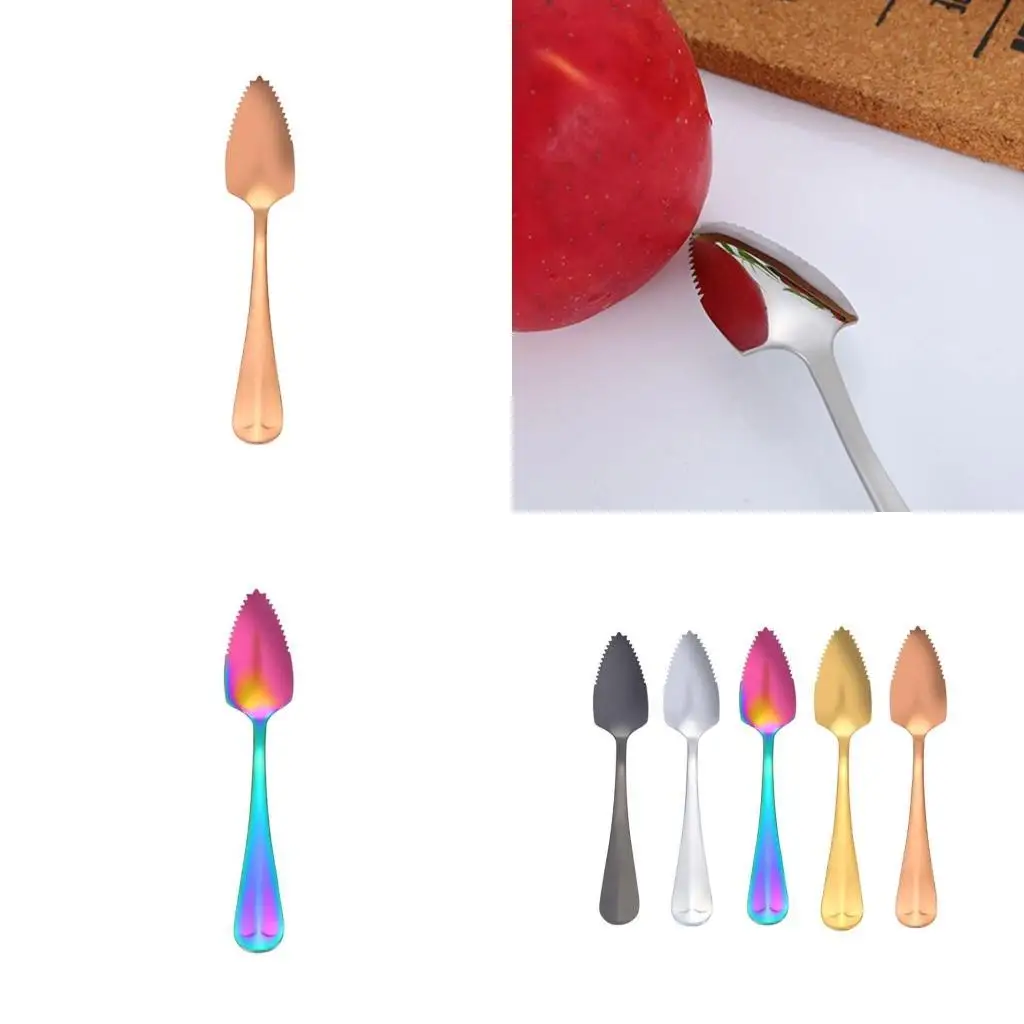 

E8BD Stainless Steel Grapefruit Spoon for Citrus Fruit Watermelon Dessert Spoons Tool