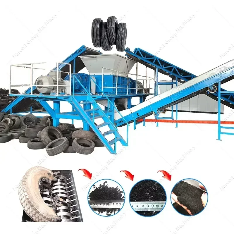 Hot SaleHoge Kwaliteit Rubber Kruimel Band Shredders Apparatuur Schroot Band Recycle Versnipperen Crusher Machine Band Versnipperen Machine