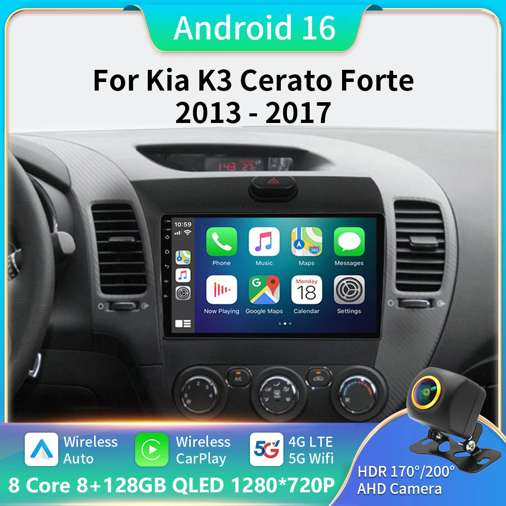 5G WIFI Car Multimedia Video For Kia K3 Cerato Forte 2013-2017 dvd 2 din Android 16 Auto Carplay Radio Stereo GPS BT
