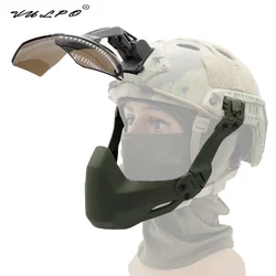 VULPO Tactical FAST Helmet Half Mask Flip Goggle Hunting Airsoft Paintball Protective Masks Helmet Gear Accessories