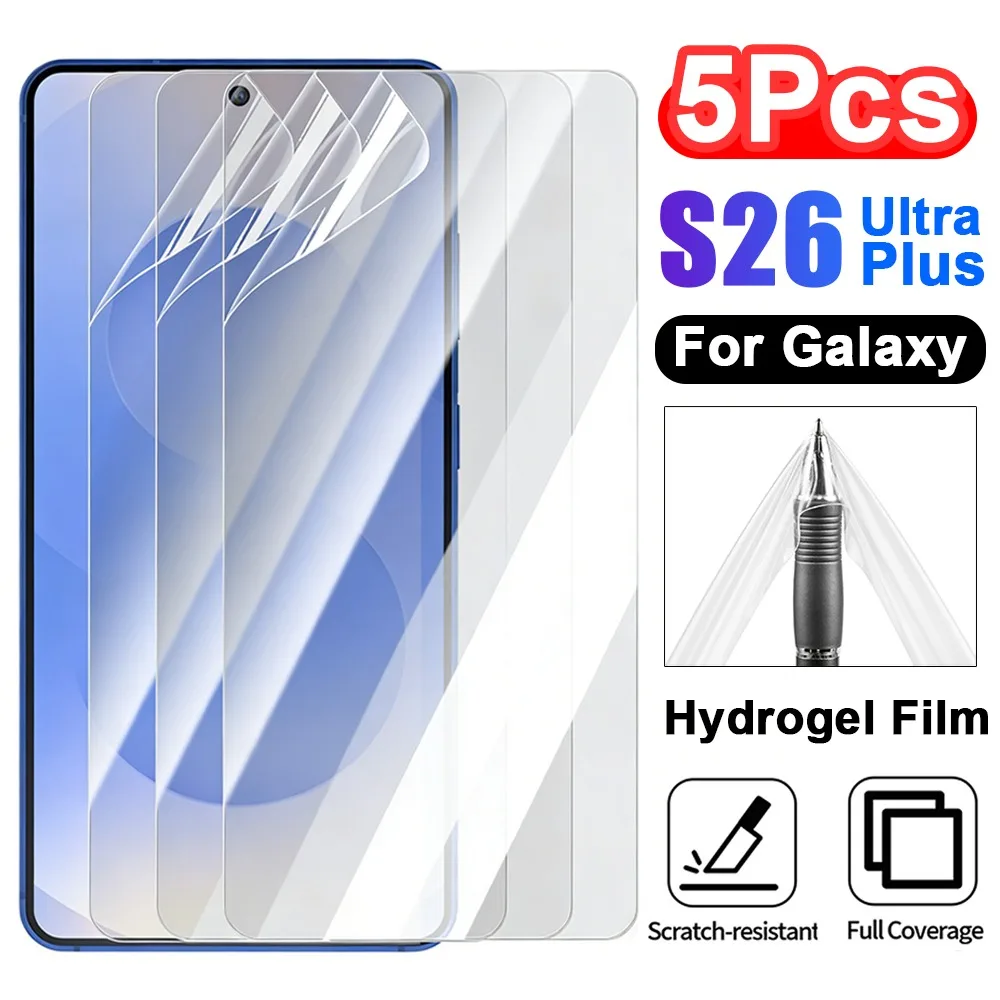 

1-5 шт. для Samsung Galaxy S26 S26 Plus Ultra HD гидрогелевая пленка против царапин, полное покрытие, защитная пленка для экрана, защитные аксессуары