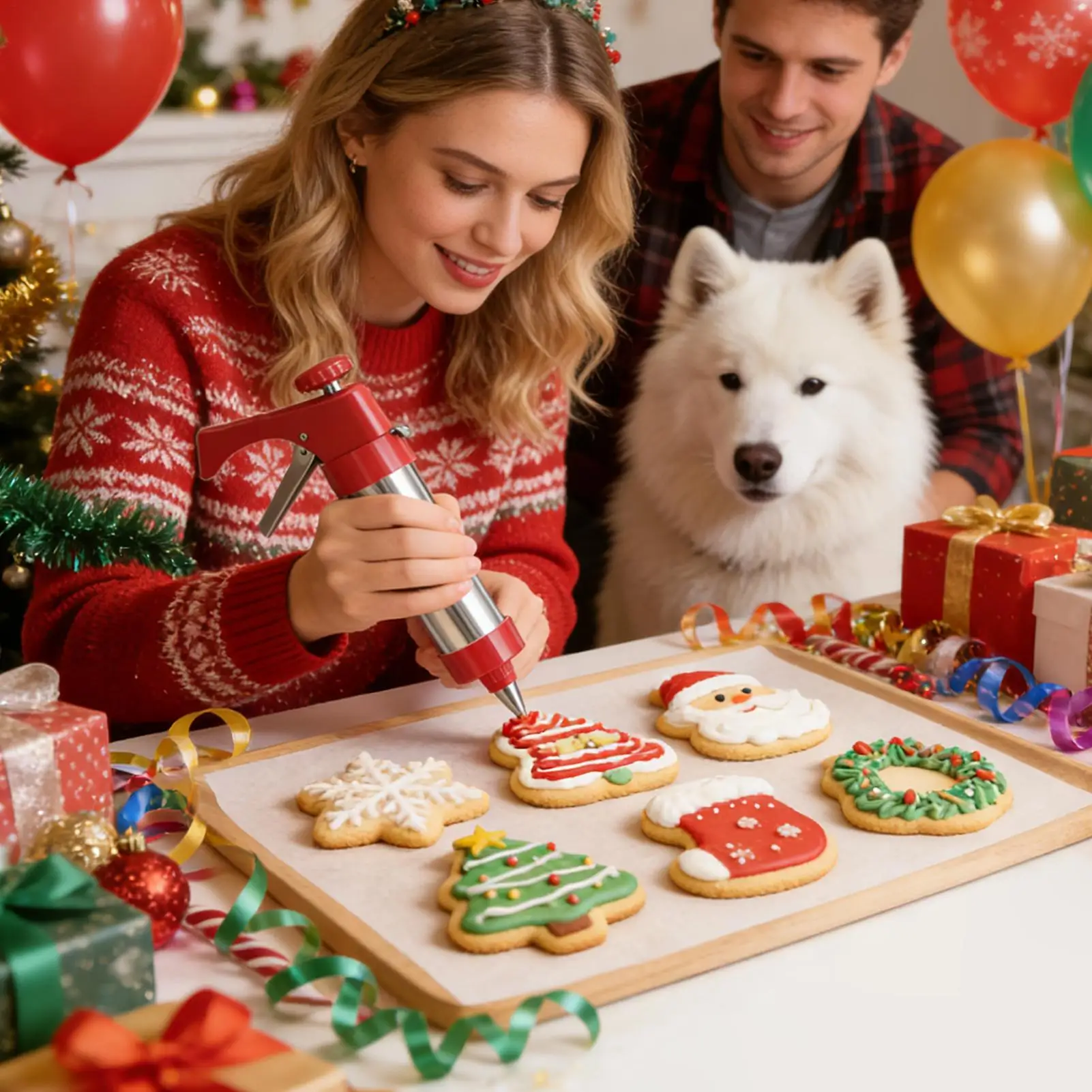 

Spritz Cookie Press Stainless Steel Kitchen Baking Tools Cookie Maker Machine Kitchen Pastry Press For Dough Pizzelle Cake