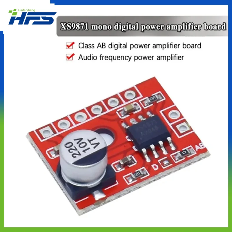 

XS9871 Super Mini Digital Amplifier Board 1* 5W Class D Digital 2.5V To 5.5V Power Amplifier Board Efficient Class AB D Optional