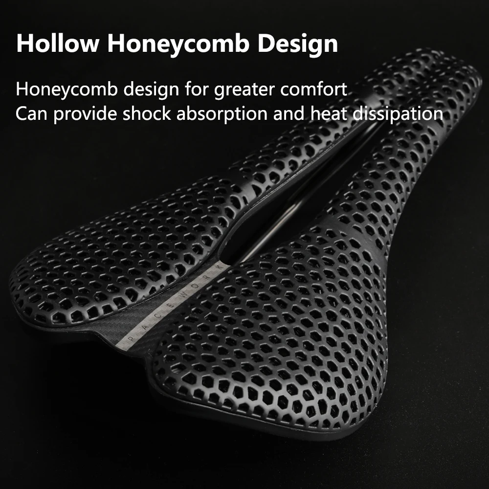 RACEWORK 3D 인쇄 자전거 안장 짧은 코 250x150mm 도로 MTB 자갈 자전거 좌석 부품 초경량 통기성 사이클링 안장