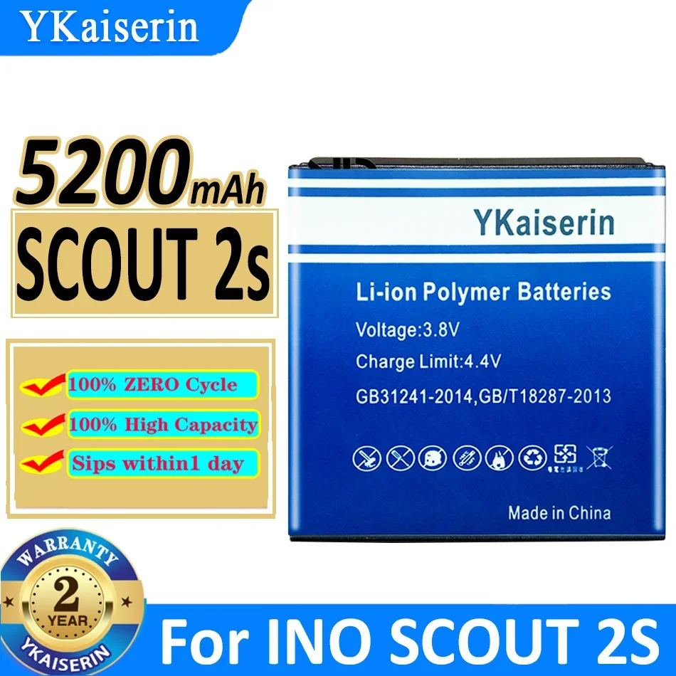 

YKaiserin 3400mAh/5200mAh Replacement Battery for INO SCOUT 2 2S SN YL1704001299 S/N:YL1704001299 Moile Phone Batterie Warranty