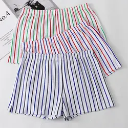 Stripe Men Shorts Briefs Breathable Shorts Briefs Loose Casual Elastic Waistband Button Mens Boxer Underwear Shorts Panties