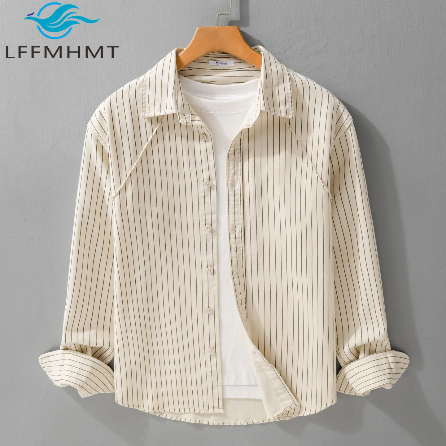 

Spring Autumn Men's Striped Shirt Premium Japanese Long Sleeve Casual Loose Blouse Popular Youth Versatile Men's Tops 1008