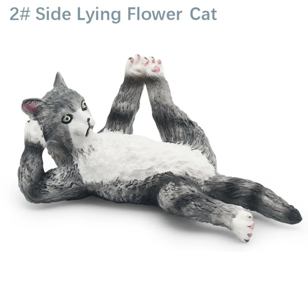 Exquisite PVC Simulation Cat Model Siamese British Shorthair Cat Lifelike Cat Action Figures Simulation Pet Car Decoration