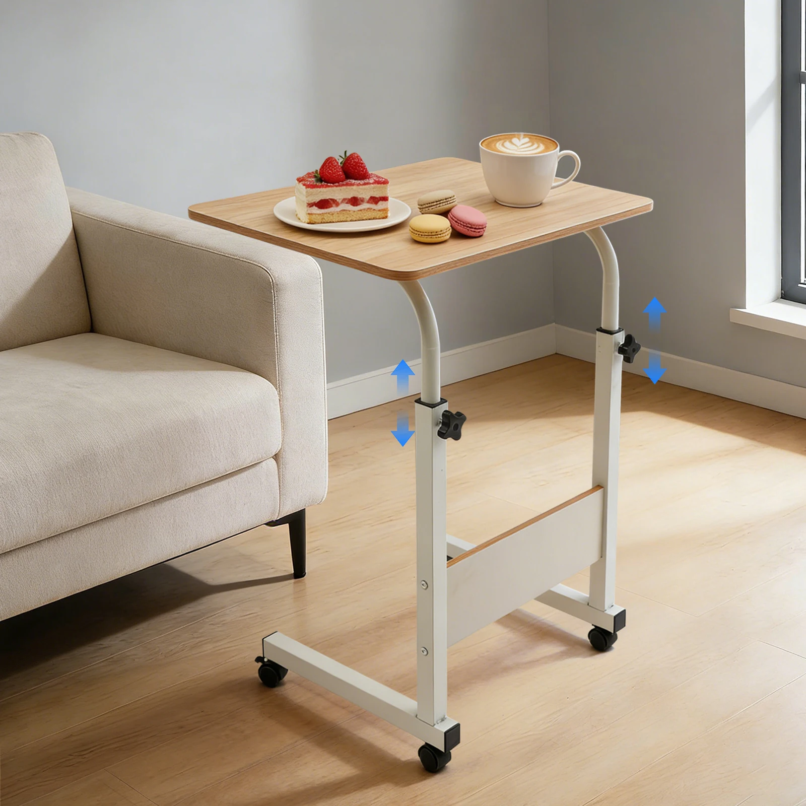 Computer-Rack Mobiler Laptop-Ständer mit Tischplatte aus MDF, Eisen und Melamin-Oberfläche, Stabil und Langlebig für Heim- und Büronutzung