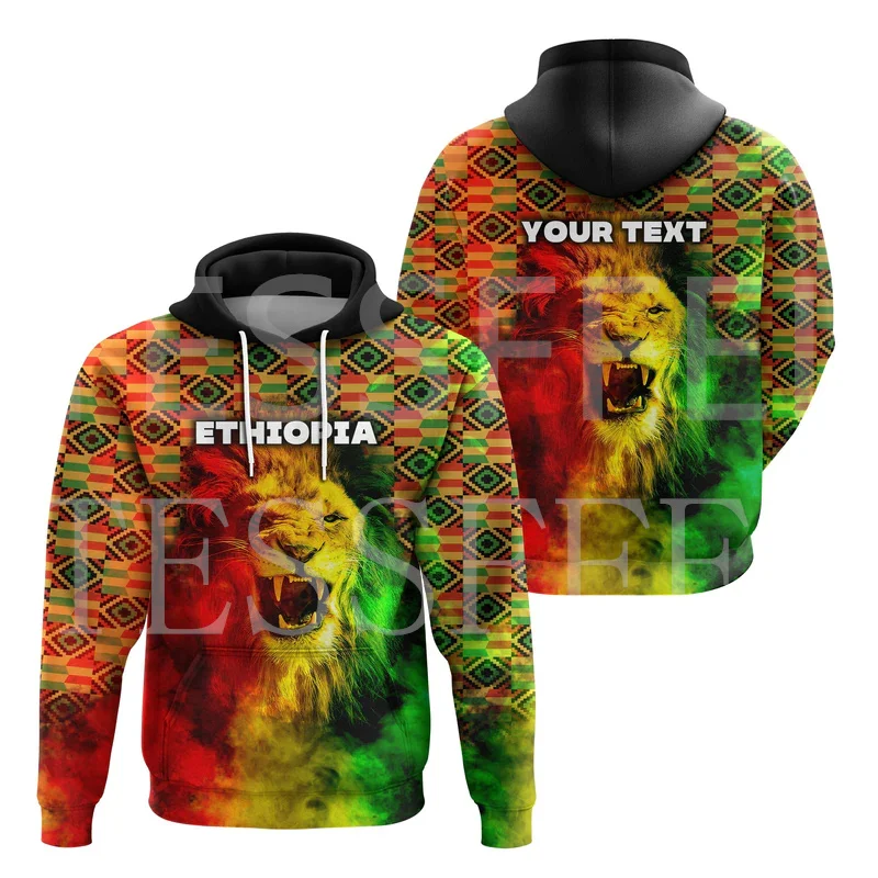 

NewFashion Custom Name Ethiopia Lion Africa Country Flag Tribe Tattoo Streetwear 3DPrint Casual Funny Pullover Jacket Hoodies 20