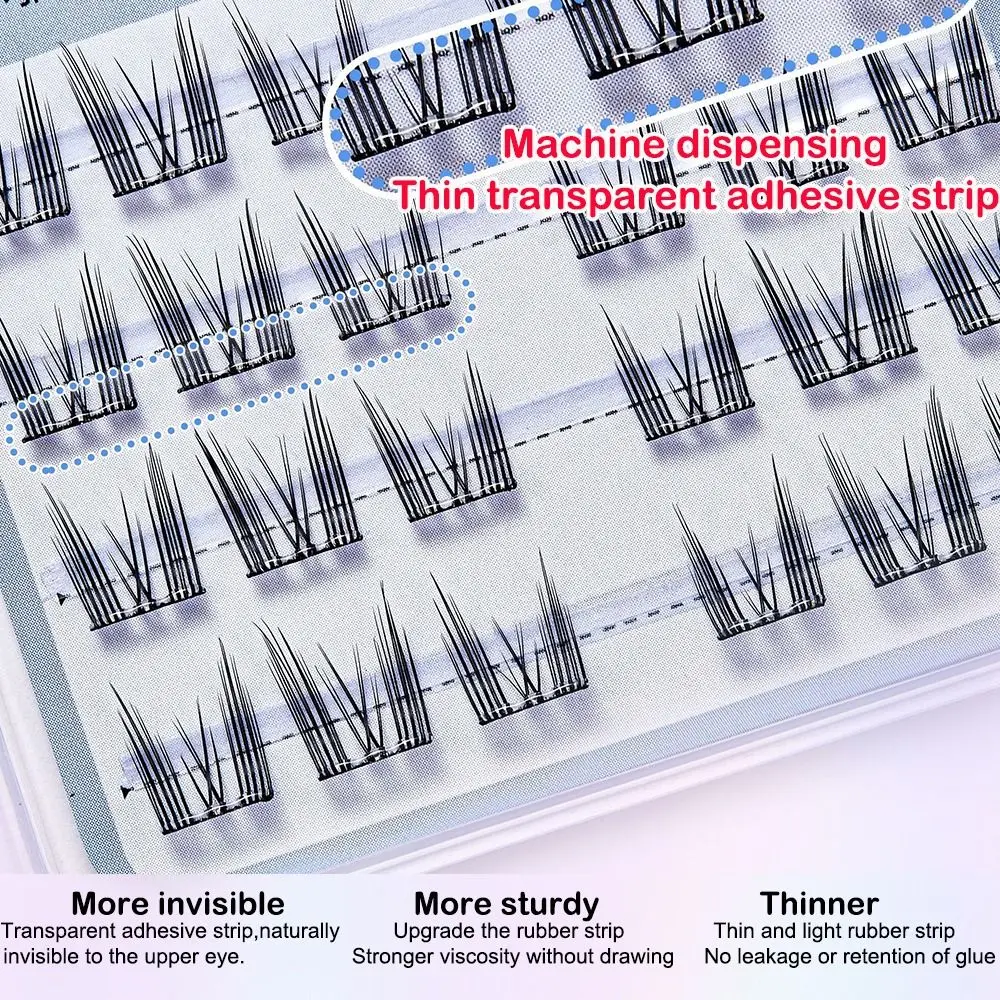 Neue 4-reihige, kleberfreie Wimpern, niedliche Tierserie, selbstklebende falsche Wimpern, C-gekräuselte natürliche Wimpern
