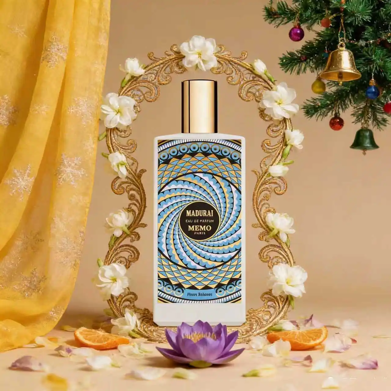 Memo Paris Madurai Eau de Parfum Spray 2.53FL OZ - Unisex Indian Inspired Jasmine Turmeric Fragrance