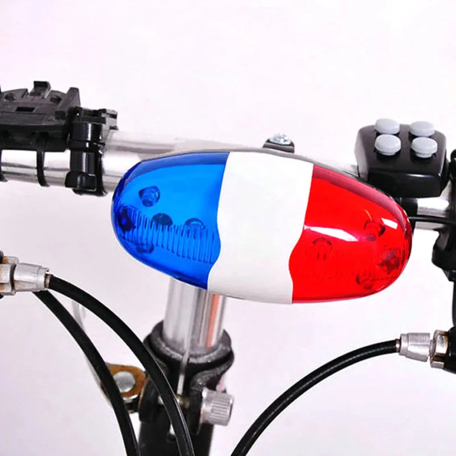 6  4 Tone Sounds Bicycles Bell Police Car Light Electronic  Siren  Kid Children Bike Scooter Cycling Lamp Accessories