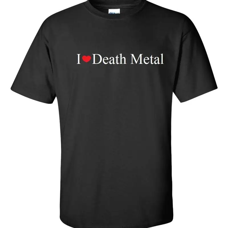 I Love Heart Death Metal T Shirt Black White Red Cotton S 5XL