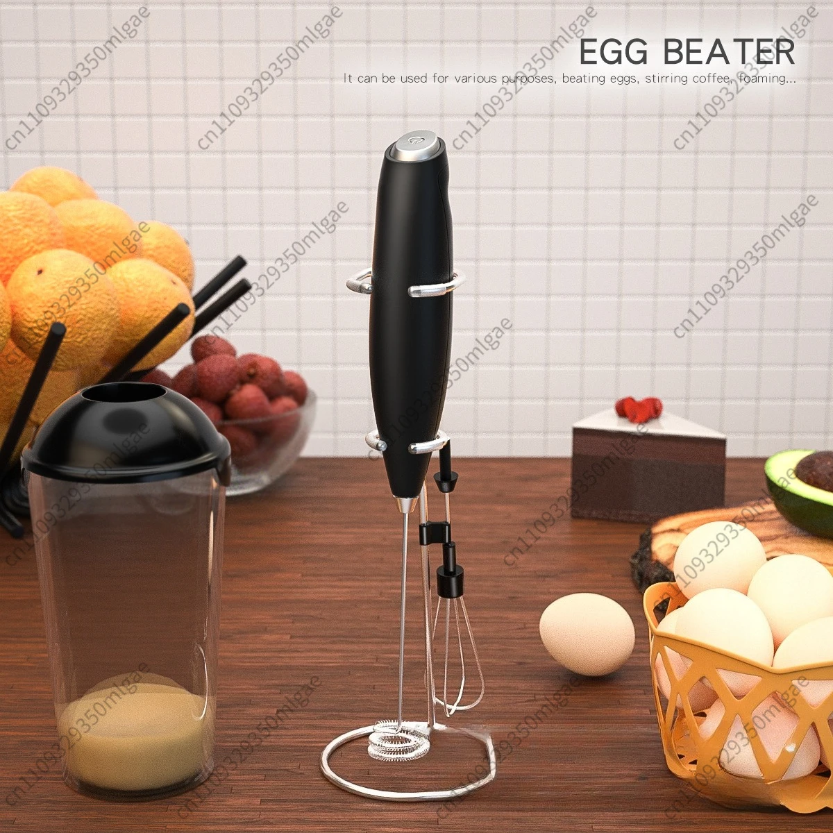 Wireless Handheld Electric Milk Frother Coffee Foamer Egg Beater Whisk Blender Mixer 2pcs