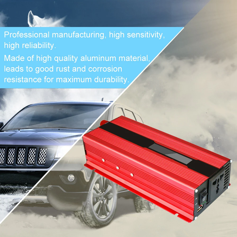 

Car Inverter LCD Indication Car Solar Power 2000W Inverter USB Charging LCD Indication 12V to AC 220V Solar Power Inverter