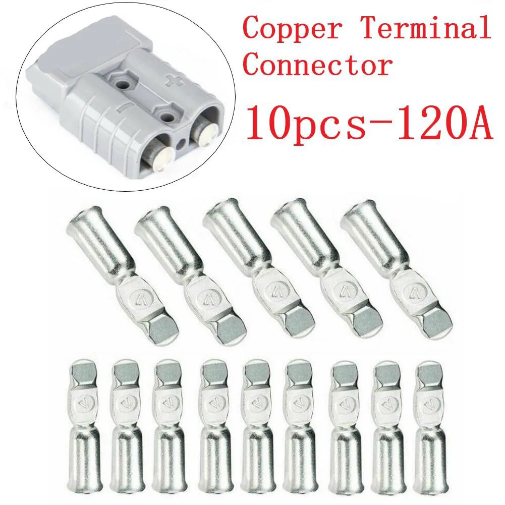 10Pcs 120A Copper Terminal Connector For Style Contacts 600V Wire Cable For Forklift Solar Winch Trailer Battery