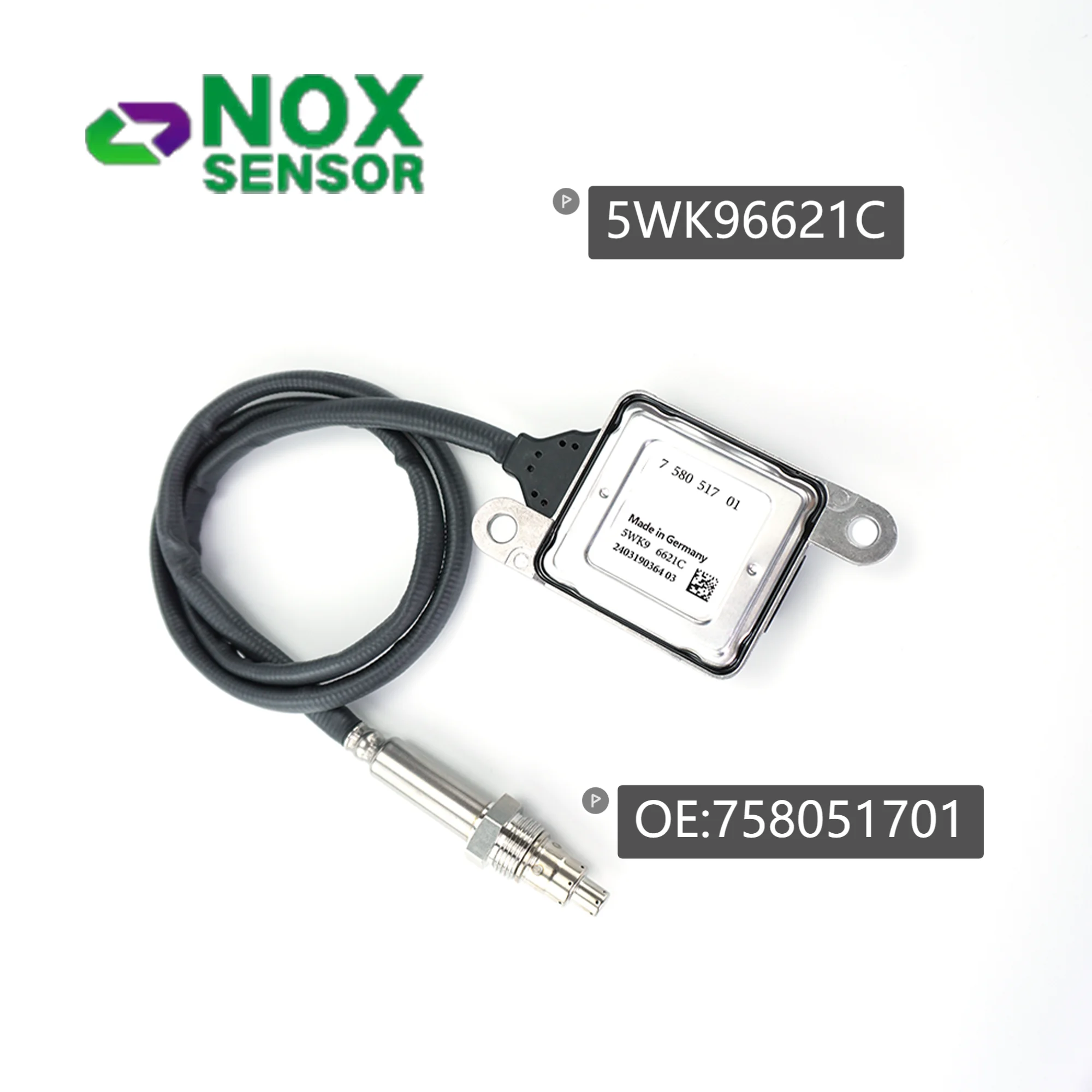 

758051701 NOx Sensor Original New Nitrogen 5WK96621C Oxide Sensor for 12V BMW E90 E91 E60 E61 E63 E64 325i 330i 525i 530i 630i