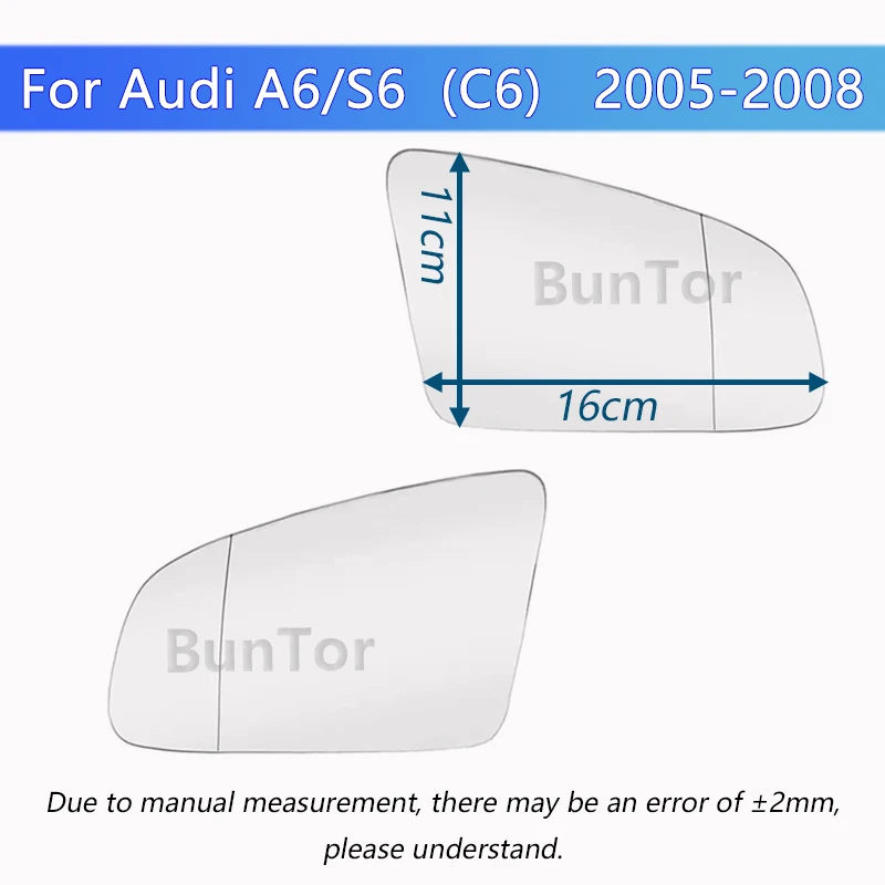 For Audi A6/S6 C6 2005 2006 2007 2008 Left&Right Side Heated Rearview Mirror Glass/A3/S3 A4/S4 RS4 Car Wing Mirror/Parts Replace
