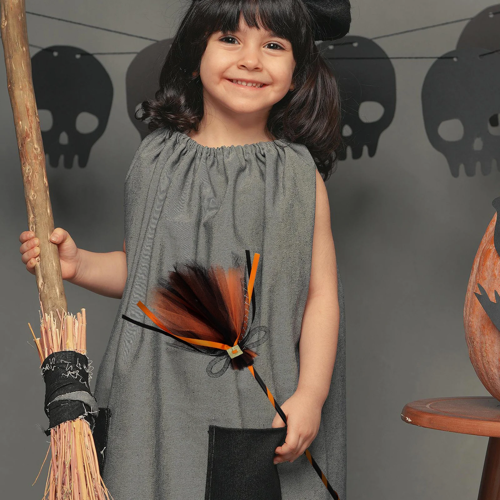 Halloween Witch Broom Decor Cosplay Party Accessory Lightweight Besom For Kids Costume Decoration Halloween Prop