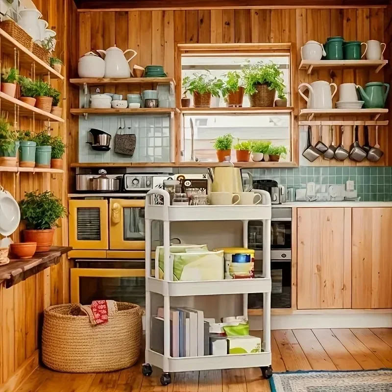 5-Tier Multi-purpose Movable Storage Rack Kitchen Bathroom Rack Living Room Bedroom Floor Multi-layer Storage Cart image 4