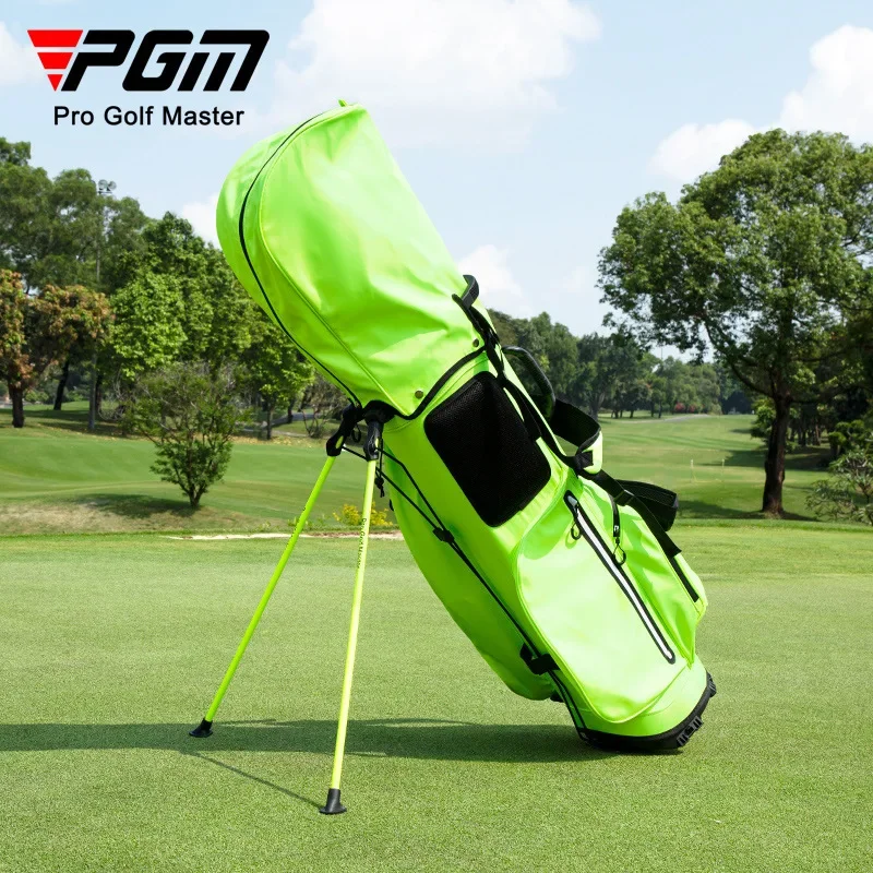 Pgm Men Women Golf Bag Lightweight Bracket Bags Full Waterproof Club Backpack Can Hold 13pcs Clubs Silver Light Green Qb116