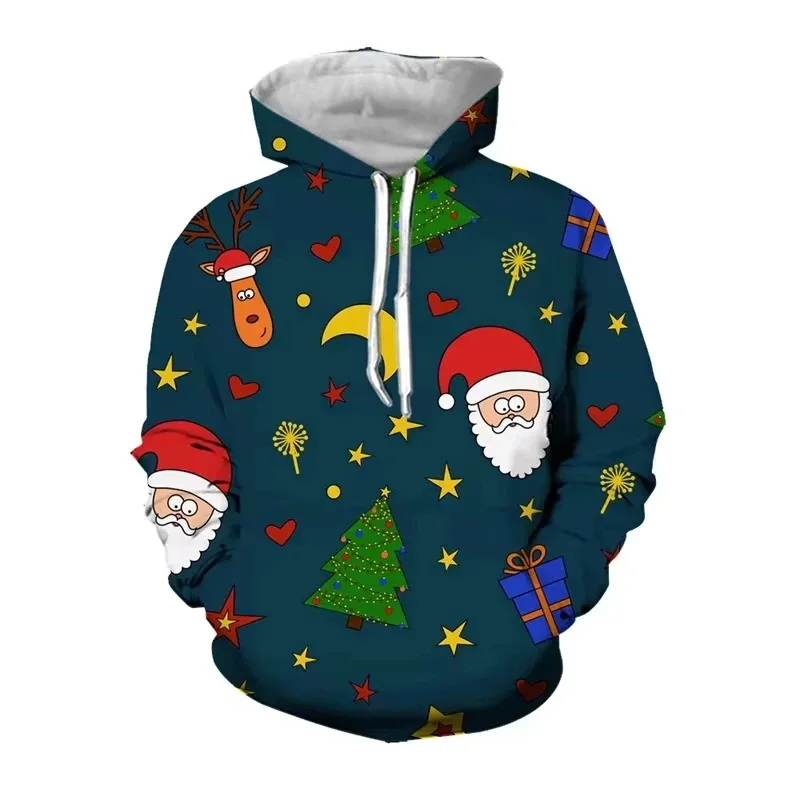 2025 جديد عيد الميلاد الملابس 3D الرقمية ملابس منقوشة بكم طويل عيد الميلاد قميص رياضي للرجال والنساء ألياف البوليستر هوديي #6