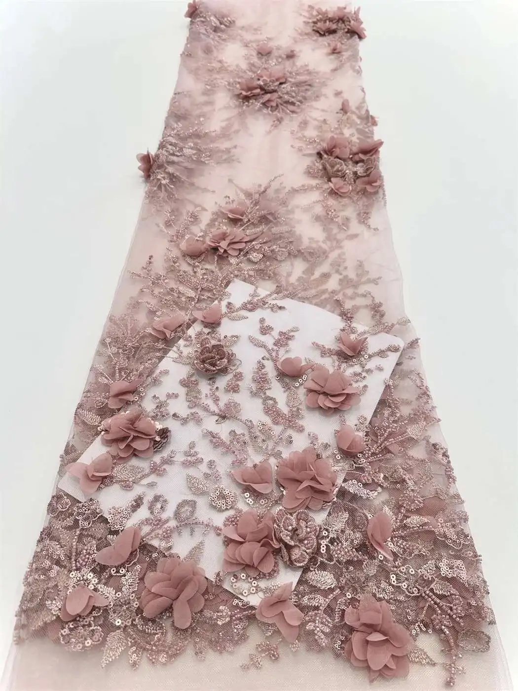 

Hot sale AFrica Multi color Embroidery 3D High Quality With Gorgeous Pattern MEsh FAbric French Tulle Net Fabric Sewing dre