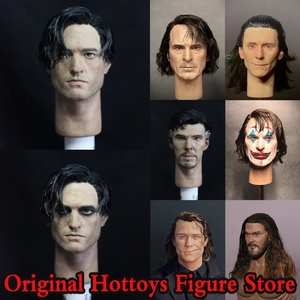 XT001 1/6 Scale Soldier Head Sculpture Aquaman Batman Doctor Strange Heath Ledger Loki Head Carving For 12'' Action Figure Body