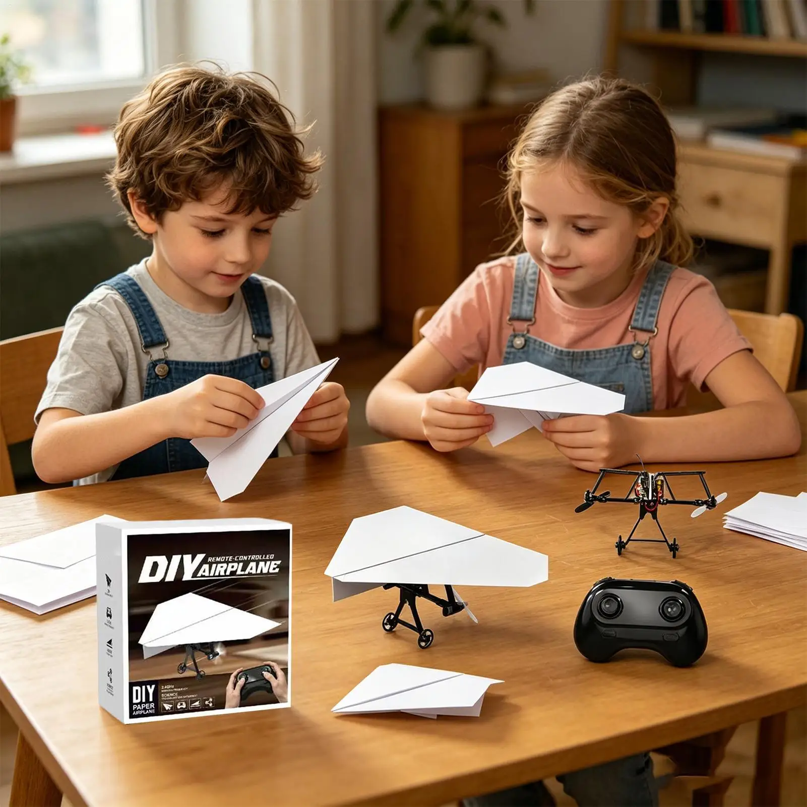 Remote Control Paper Airplane Electric Power Kit Diy Foldable Long Range Stable Flight Ultra Lightweight Plane Outdoor Toy