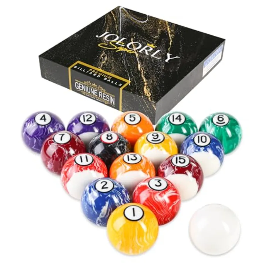 

2-1/4" Regulation Size, 6 oz Professional Weight, AAA Grade Pure Resin, Pool Table Balls for Tournament, Bar, Game Room and Gif