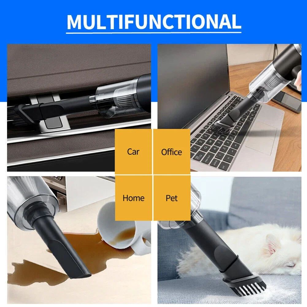 6000Pa Wireless Car Vacuum Cleaner 120W Cordless Handheld Vacuum Cleaner Strong Suction Fully Automatic Power Cleaning Appliance