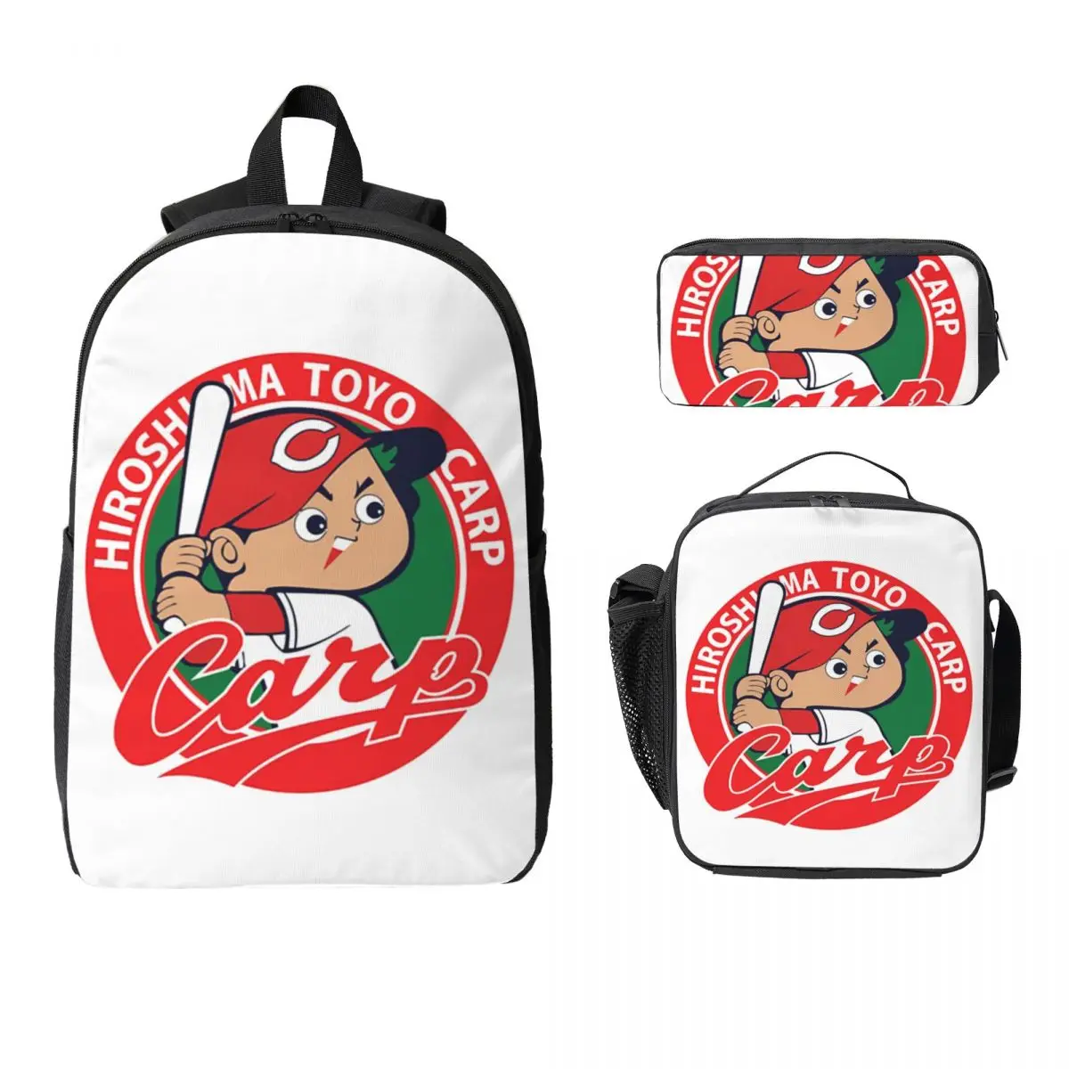 

Hiroshima Toyo Carp Backpack Student Boys Girls BookBag School Bag Laptop Shoulder Bags 3ps Insulated Lunch Bag Pencil Case