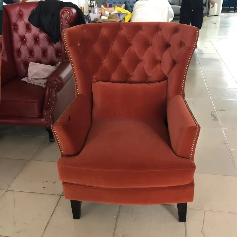 Modern Tufted Wing Back Sofa Chair Hot Sale Home Office Apartment Dining Room Living Room Cooling Fabric