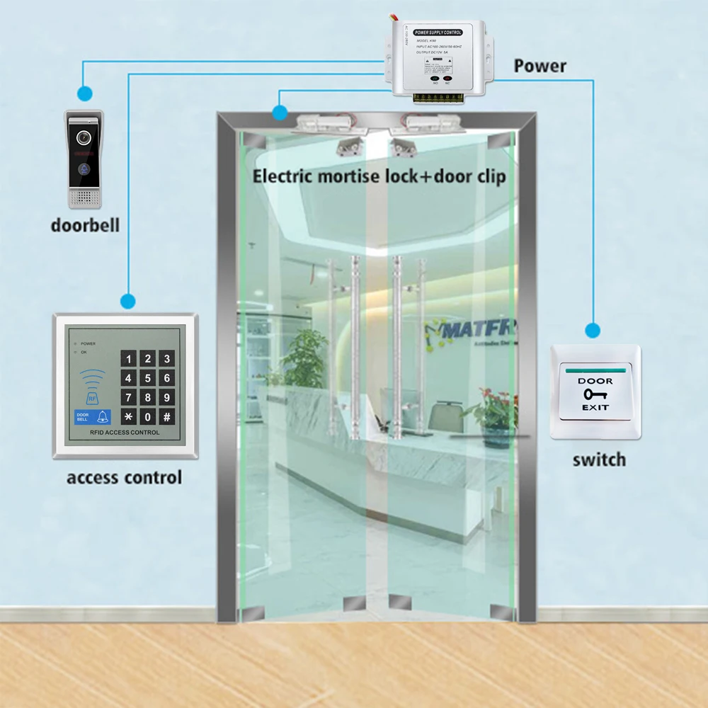 Digital Access Control System Kit Electronic Gate Opener Home Garage Adapter Eletric Magnetic RFID Smart Door Lock Kit