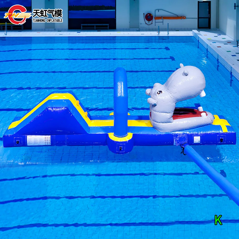 Livraison rapide gonflables piscine d'eau Crocodile obstacle cours de course Air serré flottant toboggan course toboggan humide
