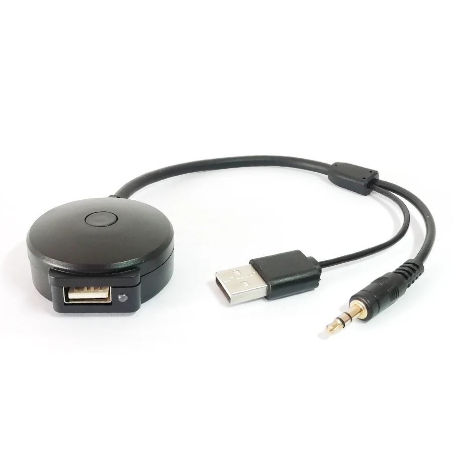 차량용 블루투스 4.0 오디오 AUX USB 음악 어댑터 케이블, BMW 및 미니 쿠퍼 및 모든 차량에 AUX 포함, 3.5mm