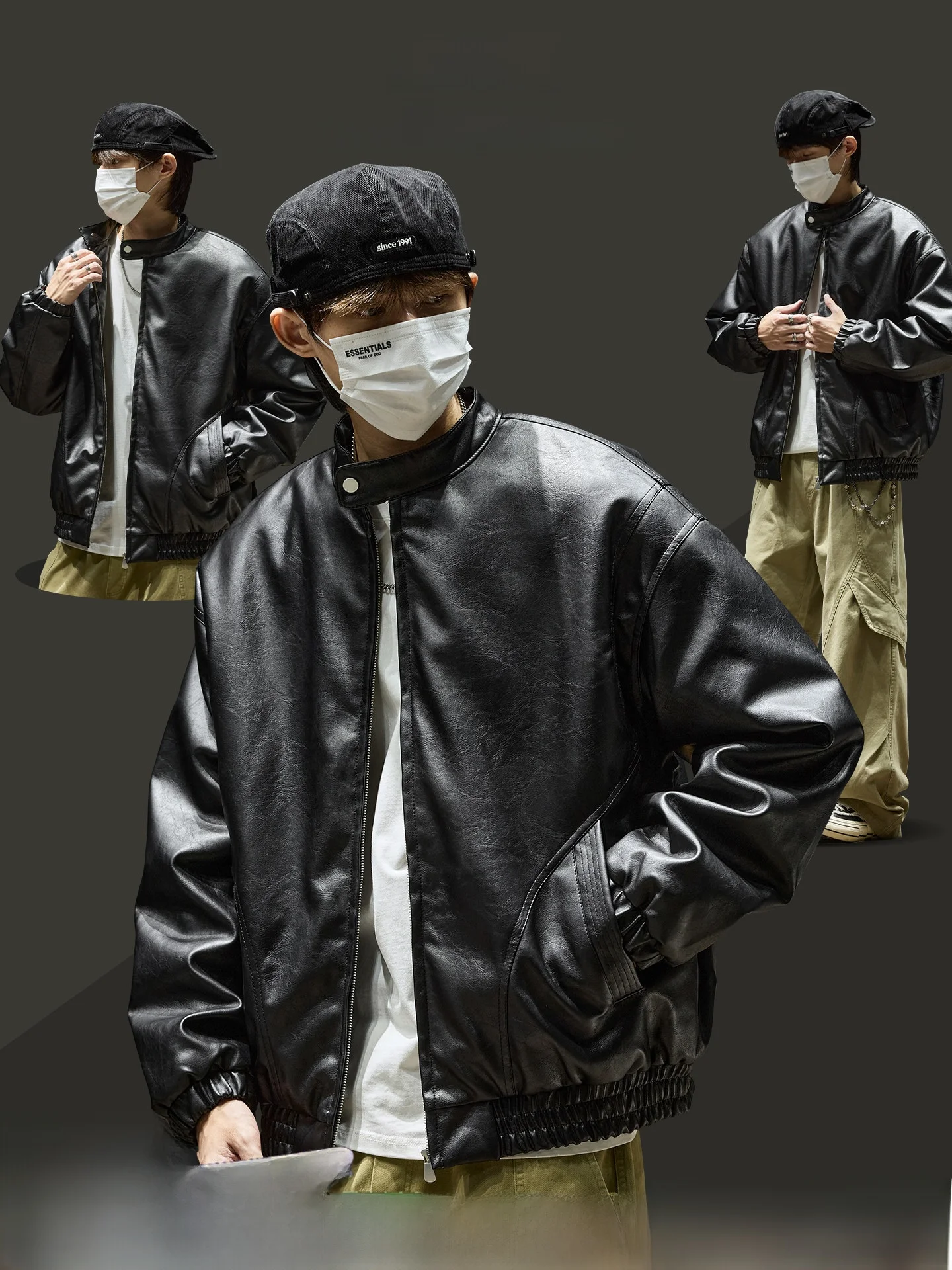 

Мужская короткая куртка-косуха из искусственной кожи, осенне-зимняя, модная, брендовая, приталенная, с воротником-стойкой, в стиле пилот, повседневная, теплая