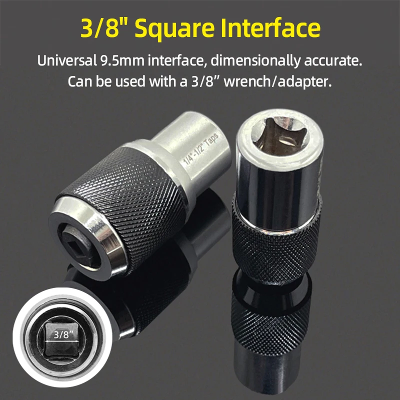 M3-M12 Screw Tap Socket 3/8” Square Drive Adjustable Jaws Extractor Tool Socket Adapter Taps Reamer Screw Extractor