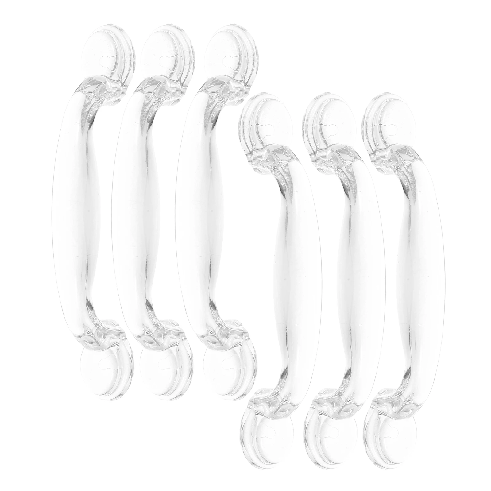 

6 Pcs Crystal Drawer Pulls Cabinet Hardware Clear Self Adhesive Handles Kitchen Closet Furniture Replacement Modern Minimalist