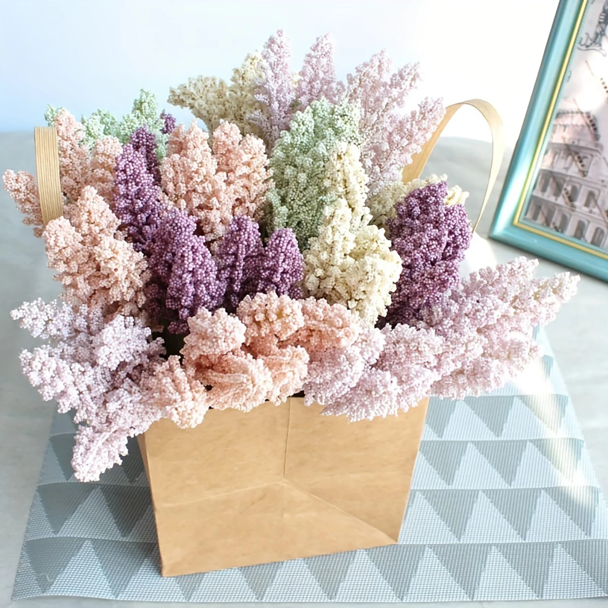 6 in a bunch Artificial Flower Colorful Wheat Ear Home Decoration DIY for Wedding