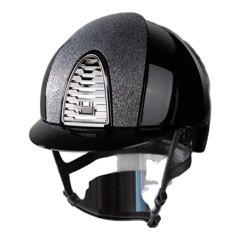 

Second generation black bright black equestrian helmet riding harness knight rider competition