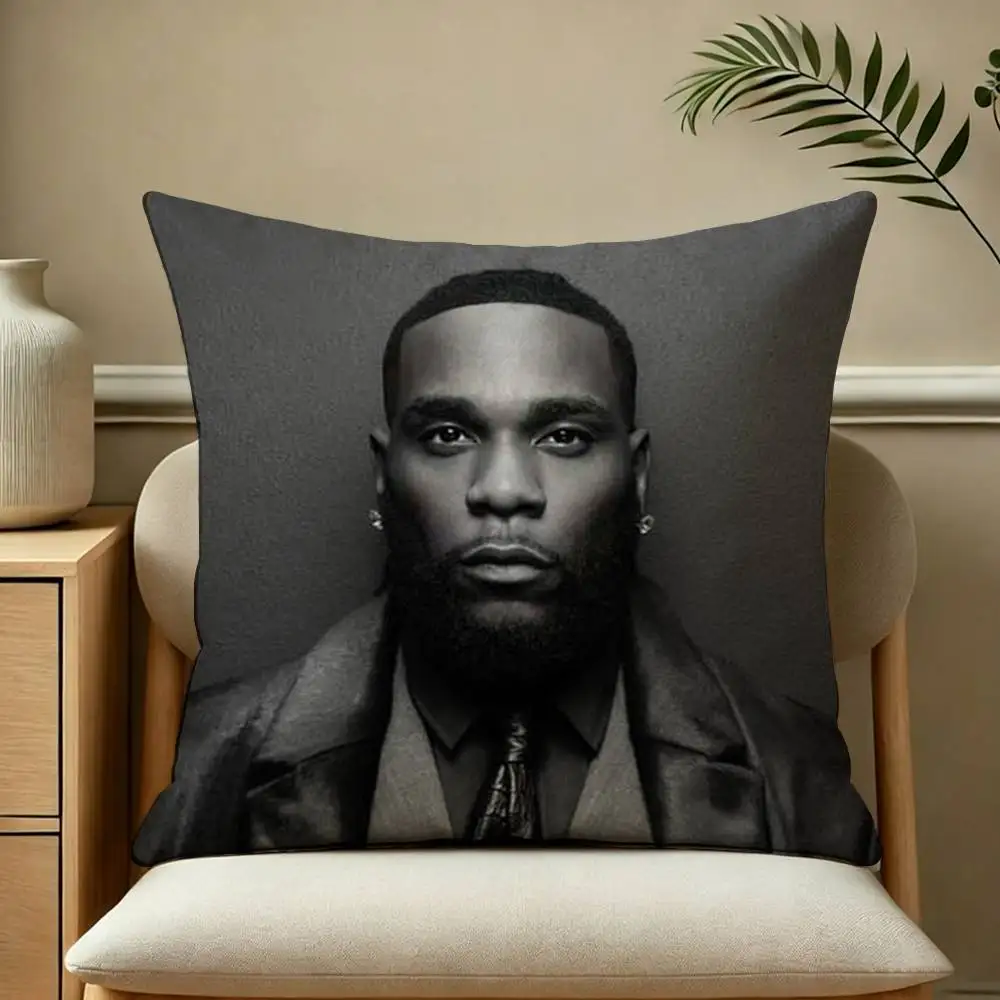 Singer B-Burna Boy Afro-fusion Square Double-Sided printed Pillow Case Bedroom Bedside Pillow Sofa Cushion Cover