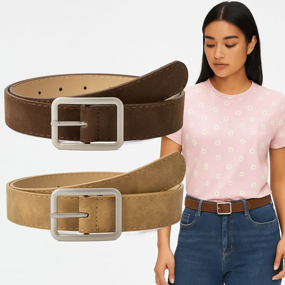 العصرية دبوس مشبك حزام جلد الغزال تصميم فاخر عارضة الأعمال حزام الخصر حزام الرجعية للنساء #1